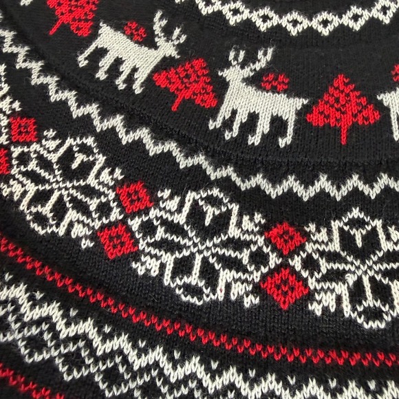 Charter Club Mens Fair Isle Reindeer Christmas Sweater XL Black Red White - Picture 10 of 10